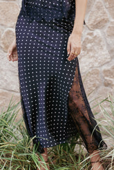 Ailbhe Lace Skirt - Black Polka Dot