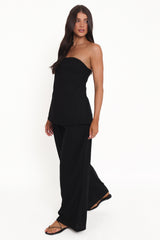 Arles Wide Leg Pants - Black