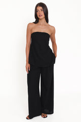 Arles Wide Leg Pants - Black