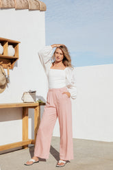 Dean Linen Pants - Light Pink