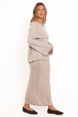 Indya Knit Skirt - Oatmeal