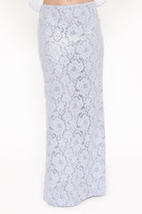 Jennings Lace Maxi Skirt - Blue Sequin