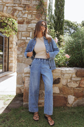 Sophie Cropped Barrel Jean - Medium Wash