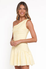 Elaria Off Shoulder Mini Dress - Butter Yellow