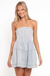 Ellen Strapless Mini Dress - Light Denim