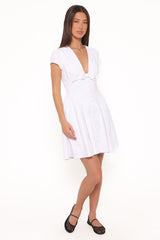 Lyssa Bow Front Mini Dress - White