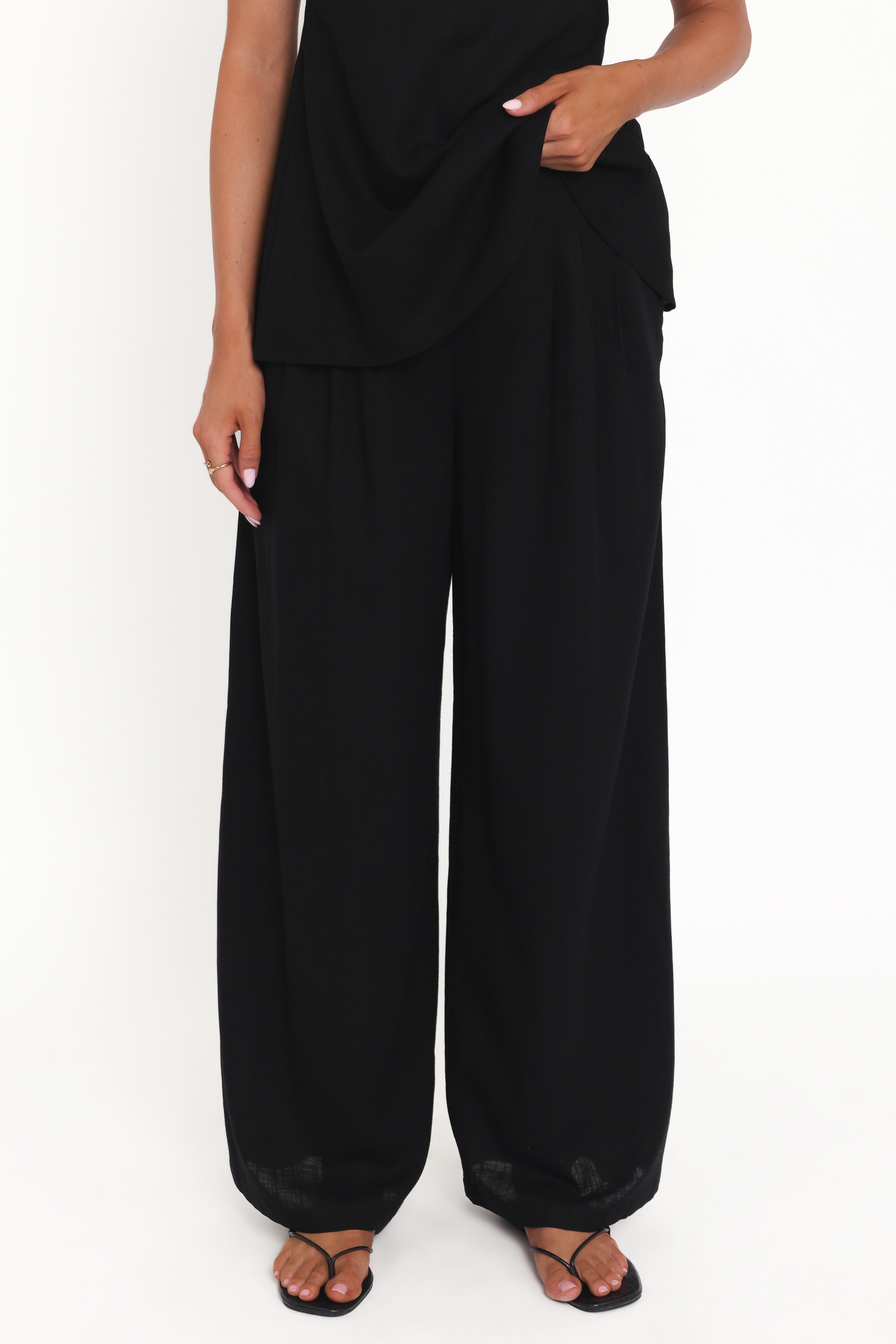 Arles Wide Leg Pants - Black