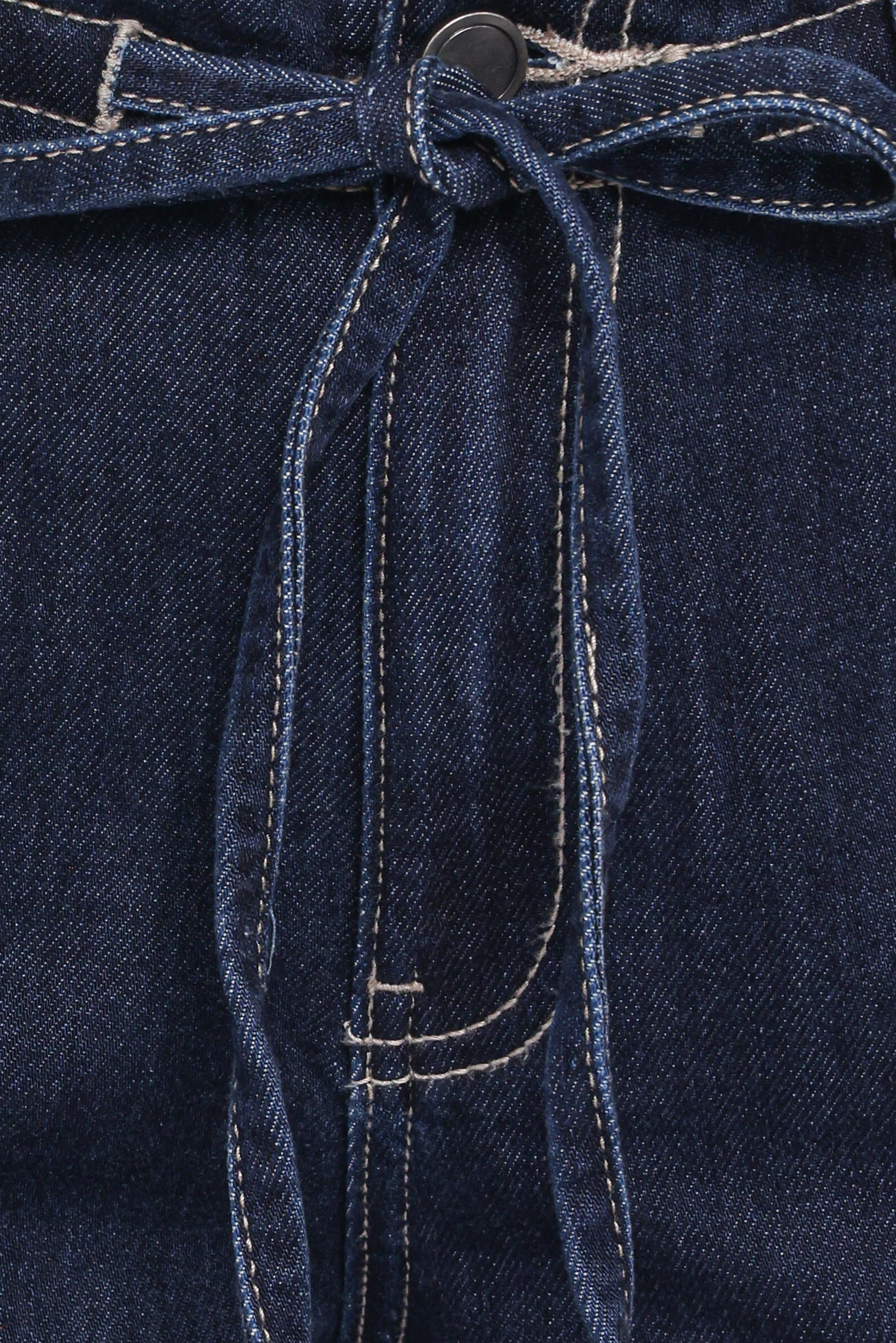 Clover Drawstring Wide Leg Jeans - Dark Wash