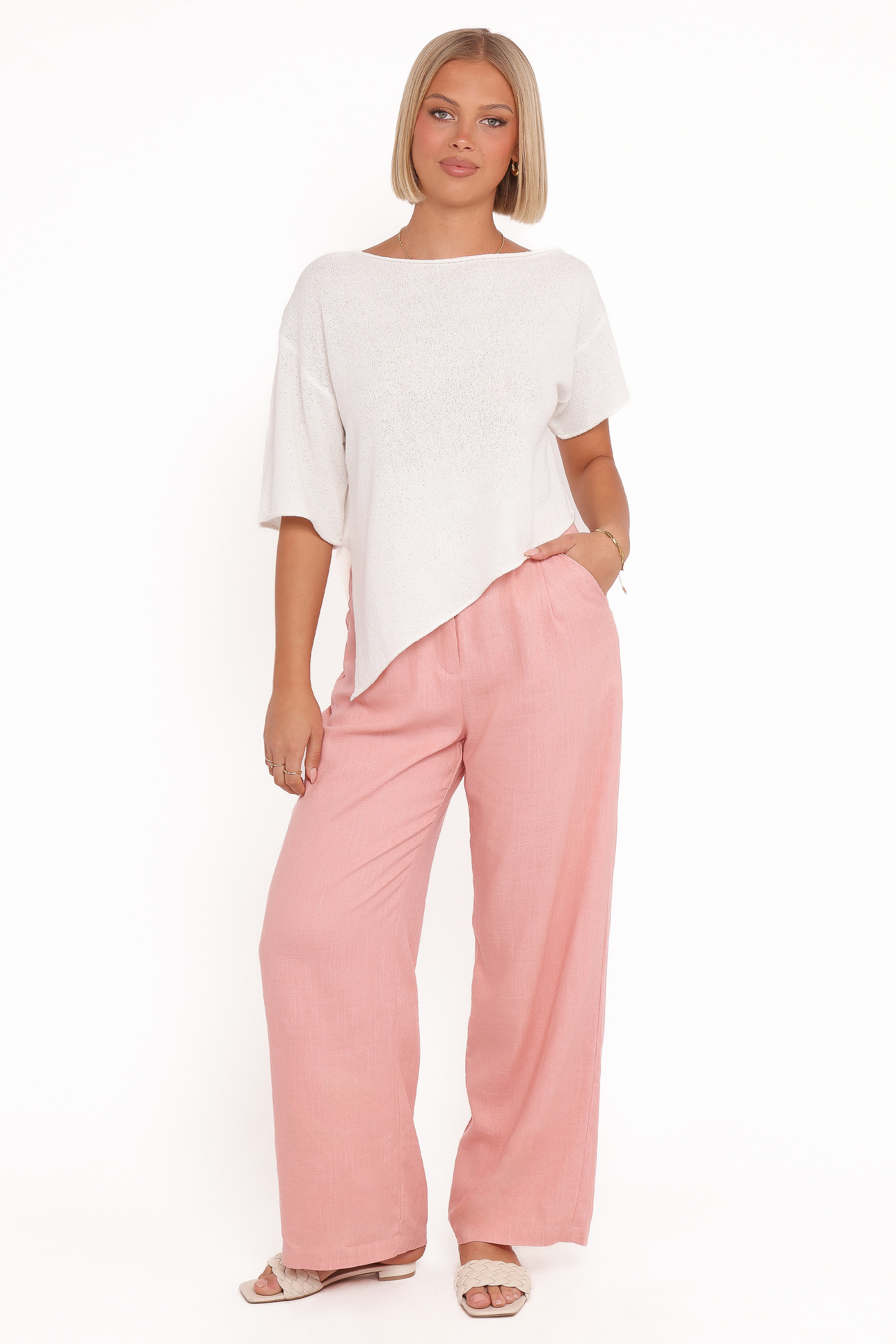 Dean Linen Pants - Light Pink