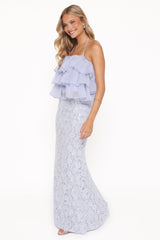 Jennings Lace Maxi Skirt - Blue Sequin