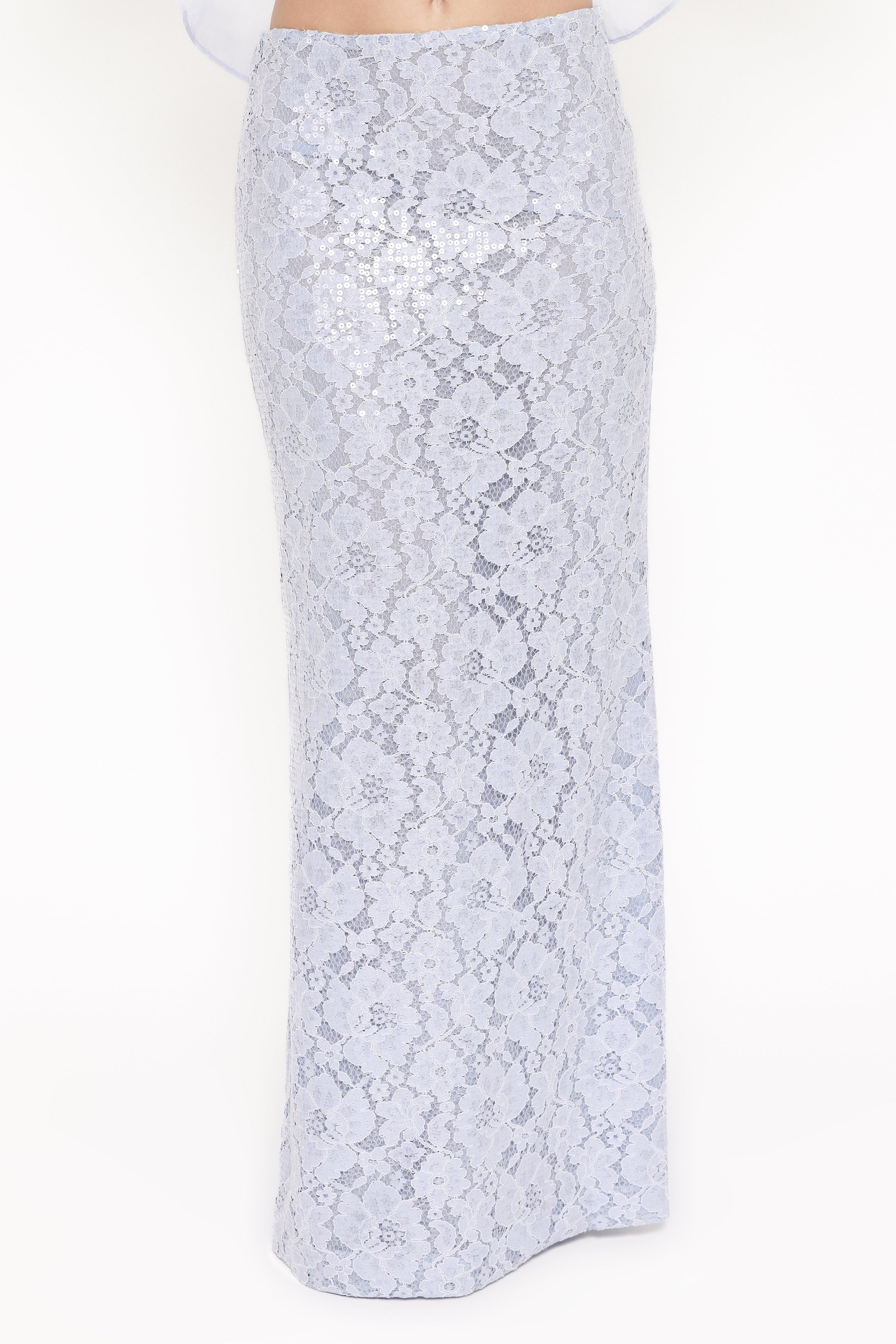 Jennings Lace Maxi Skirt - Blue Sequin