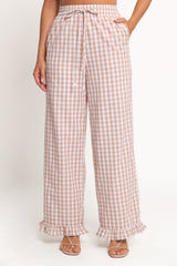 Marina Pant - Beige Gingham