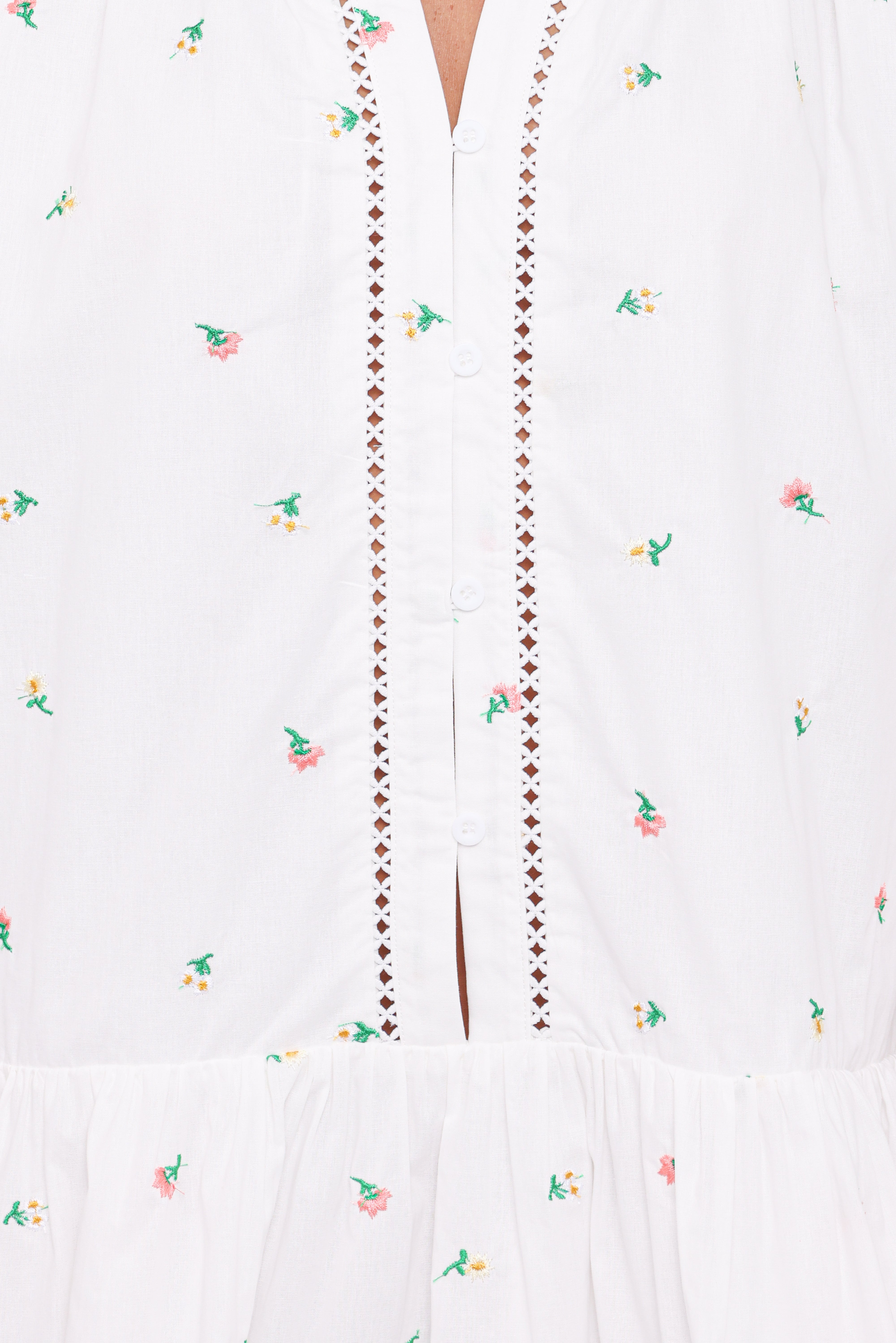 Hart Long Sleeve Mini Dress - White Floral