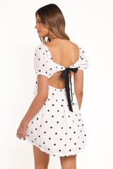 Mona Mini Dress - Black Polka