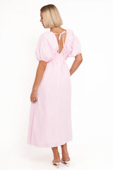 Sullivan Puff Sleeve Maxi Dress - Pink