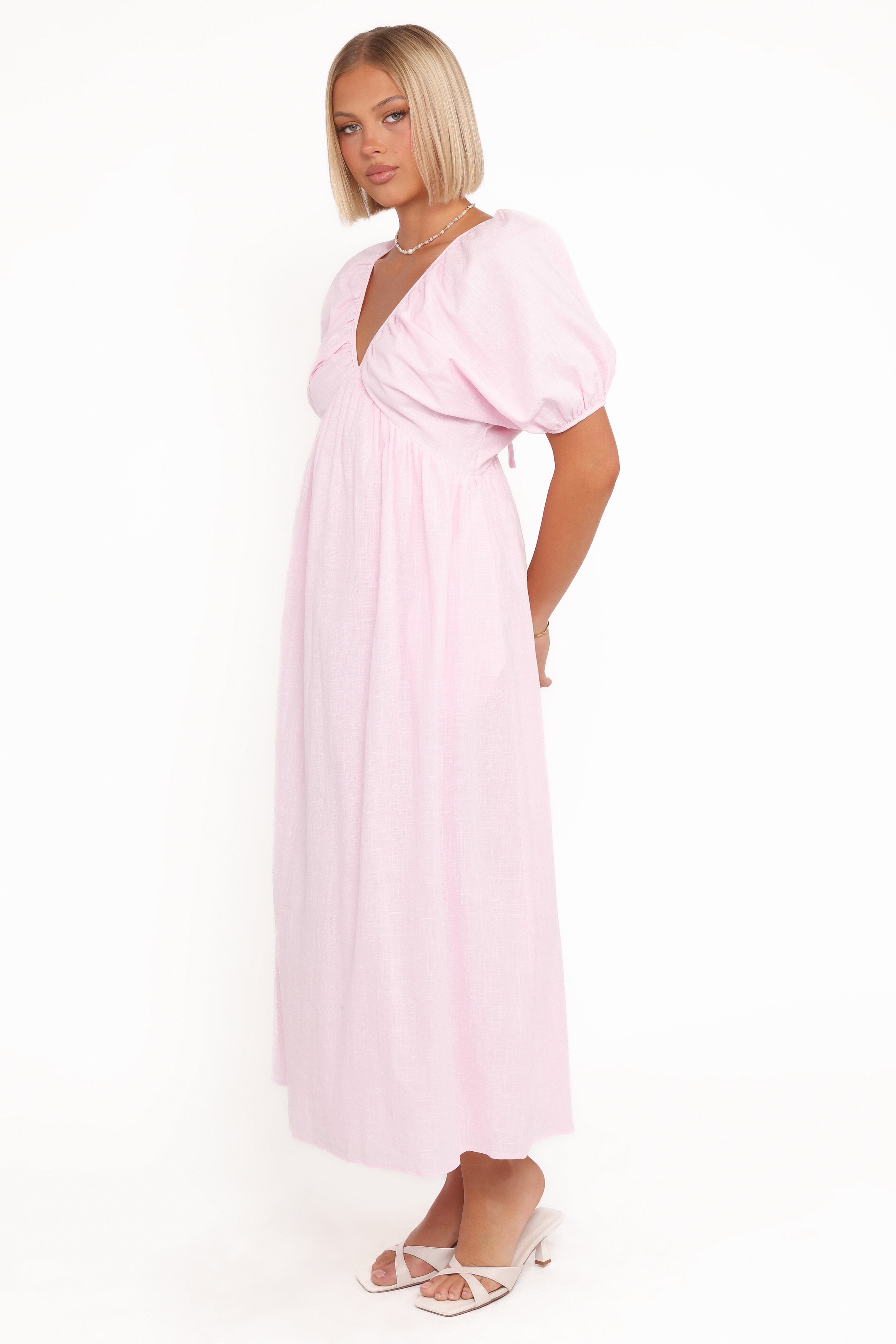 Sullivan Puff Sleeve Maxi Dress - Pink