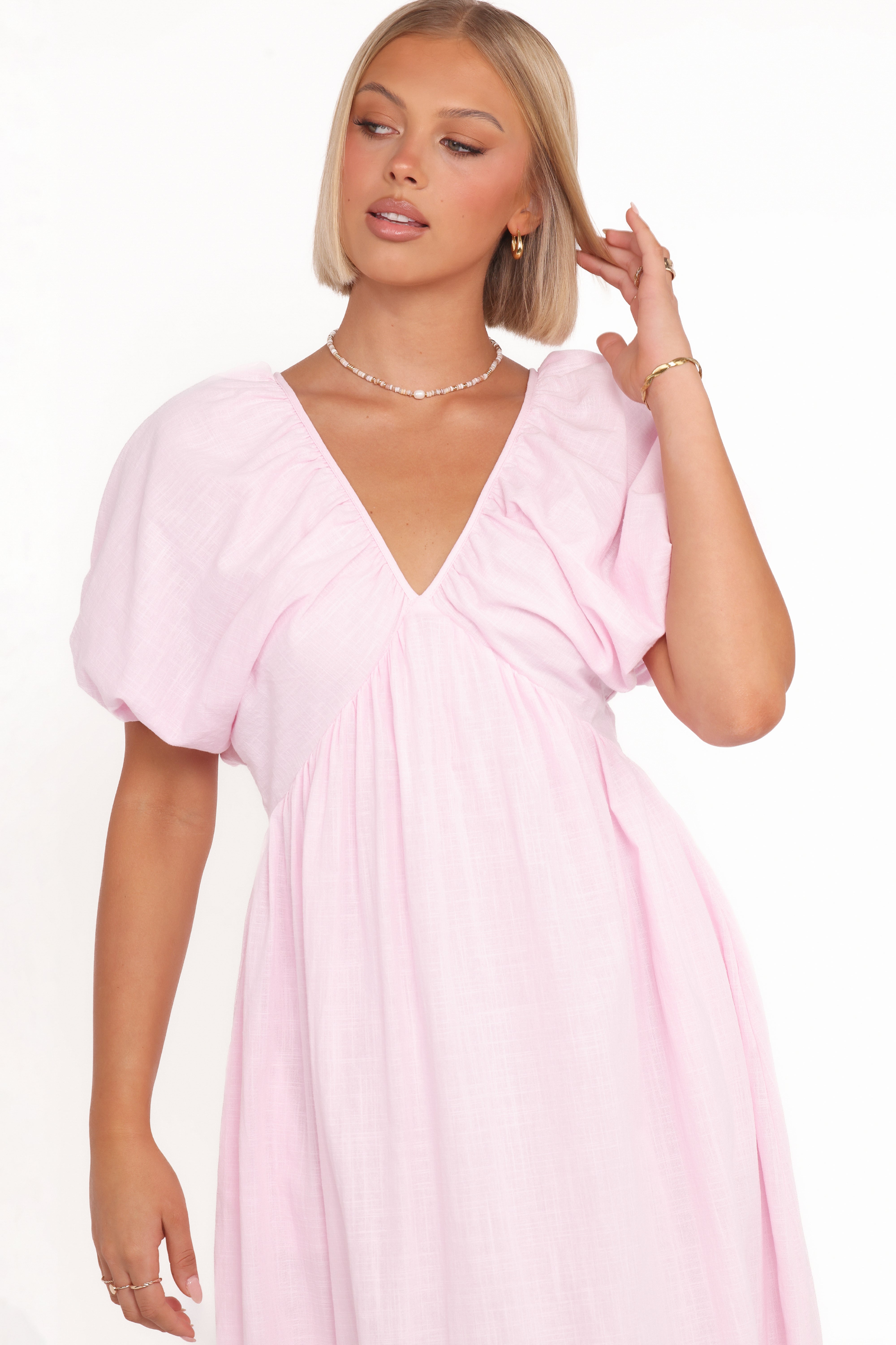 Sullivan Puff Sleeve Maxi Dress - Pink
